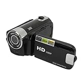 Grabadora de Cámara Digital, Videocámara Full HD 1080P 16MP, Cámara Vlogging con Pantalla Giratoria de 2,4, Zoom Digital 16X, Luz de Relleno, Antivibración, para Principiantes