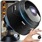 Retoo Mini cámara de vigilancia, cámara de seguridad Full HD, pequeña para interiores, detección de movimiento, batería de larga duración, grabación en tarjeta SD, compatible con Wi-Fi 2,4 G, color